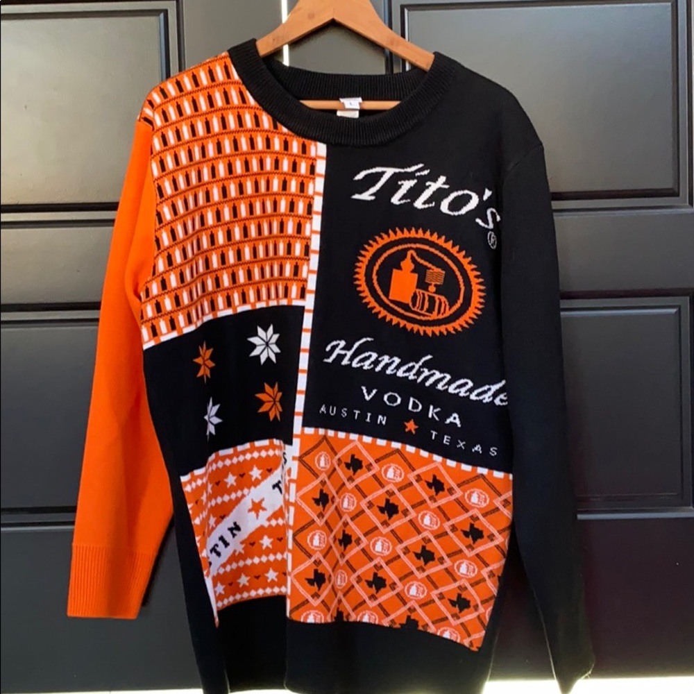 Tito’s Vodka sweater! Austin, Texas 🖤🧡